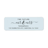 Light Blue Elegant Chic Future MR en MRS Address Etiket (Voorkant)