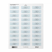 Light Blue Elegant Chic Future MR en MRS Address Etiket (Full Sheet)