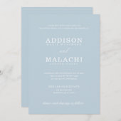 Light Blue Elegant minimalist Weddenschap Kaart (Voorkant / Achterkant)