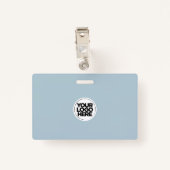Light Blue Employee Business Foto Personeel ID Badge (Achterkant met clip)