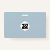 Light Blue Employee Business Foto Personeel ID Badge (Achterkant)