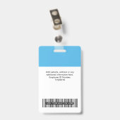 Light Blue Employee Name Business Logo Label Badge (Achterkant met clip)
