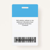 Light Blue Employee Name Business Logo Label Badge (Achterkant)