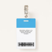 Light Blue Employee Name Business Logo Label Badge (Achterkant met clip)