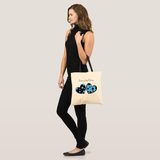 Light Blue en Black Hearts Bag Tote Bag (Voorkant (model))