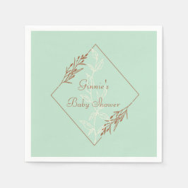 Light Blue en Brown Baby shower Paper Napkin Servet