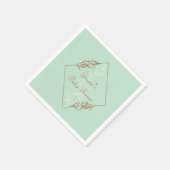Light Blue en Brown Baby shower Paper Napkin Servet (Hoek)