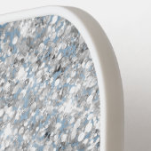 Light Blue en Glittery Silver Glam Script Name Pickleball Paddle (Links Detail)