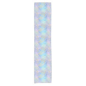  Light Blue en Gold Kaleidoscope Patroon Korte Tafelloper (Voorkant)