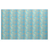 Light Blue en Gold Mandala Pattern Stof (Yard (91,4 cm))