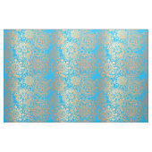 Light Blue en Gold Mandala Pattern Stof (Fat Quarter)
