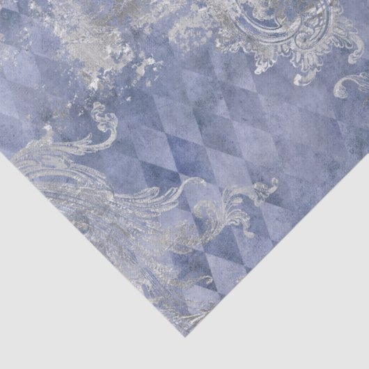 Light Blue en Silver Filigree ontkoppeling Tissuepapier (Detail)