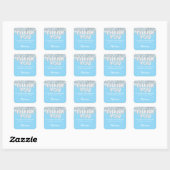 Light Blue en Silver Party Sticker voor gunsten (Vel)