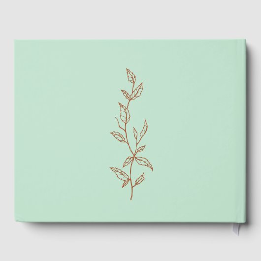Light Blue en Tan Elegant Wedding Guest Book Gastenboek (Achterkant)