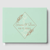 Light Blue en Tan Elegant Wedding Guest Book Gastenboek (Voorkant)