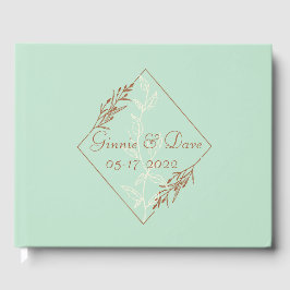 Light Blue en Tan Elegant Wedding Guest Book Gastenboek