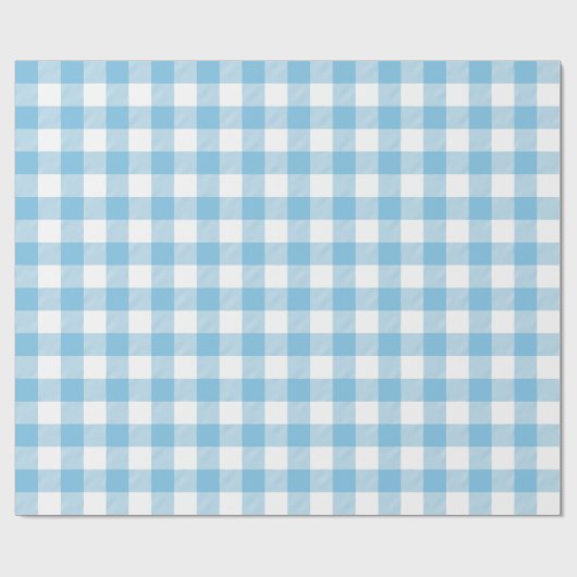 Light Blue en White Check Plays |Groot patroon| Cadeaupapier (Vlak)