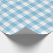 Light Blue en White Check Plays |Groot patroon| Cadeaupapier (Hoek)