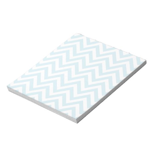 Light Blue en White Chevron Stripe Pattern Notitieblok (Linkerzijde)