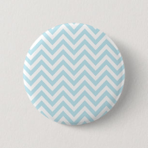 Light Blue en White Chevron Stripe Pattern Ronde Button 5,7 Cm