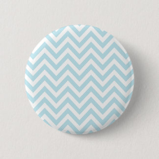 Light Blue en White Chevron Stripe Pattern Ronde Button 5,7 Cm