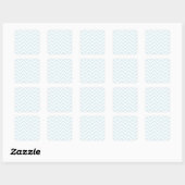 Light Blue en White Chevron Stripe Pattern Vierkante Sticker (Vel)