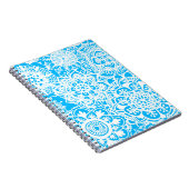 Light Blue en White Floral Mandala Pattern Notitieboek (Rechterzijde)