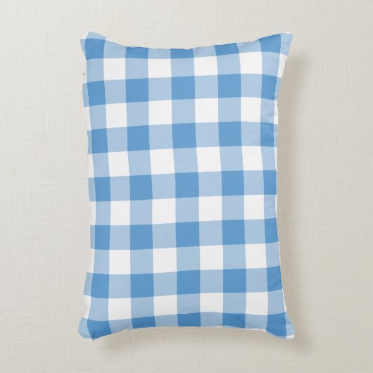 Light Blue en White Gingham Pattern Accent Kussen (Voorkant(Verticaal))
