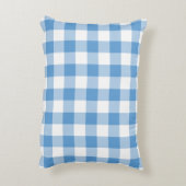 Light Blue en White Gingham Pattern Accent Kussen (Achterkant (Verticaal))