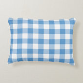 Light Blue en White Gingham Pattern Accent Kussen (Achterkant)