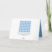 Light Blue en White Gingham Pattern Bedankkaart (Achterkant)