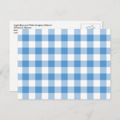 Light Blue en White Gingham Pattern Briefkaart (Voorkant / Achterkant)