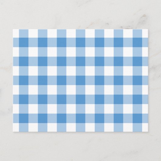 Light Blue en White Gingham Pattern Briefkaart (Voorkant)