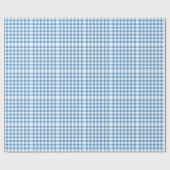 Light Blue en White Gingham Pattern Cadeaupapier (Vlak)