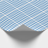 Light Blue en White Gingham Pattern Cadeaupapier (Hoek)