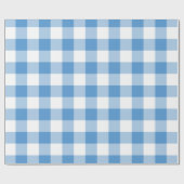 Light Blue en White Gingham Pattern Cadeaupapier (Vlak)