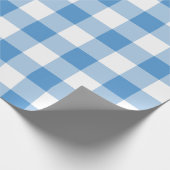 Light Blue en White Gingham Pattern Cadeaupapier (Hoek)