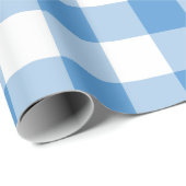 Light Blue en White Gingham Pattern Cadeaupapier (Rol Hoek)