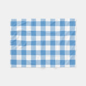 Light Blue en White Gingham Pattern Fleece Deken (Voorkant (Horizontaal))