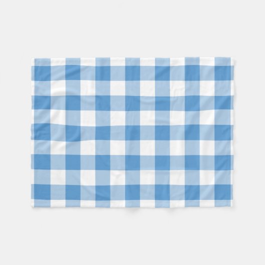Light Blue en White Gingham Pattern Fleece Deken (Voorkant (Horizontaal))