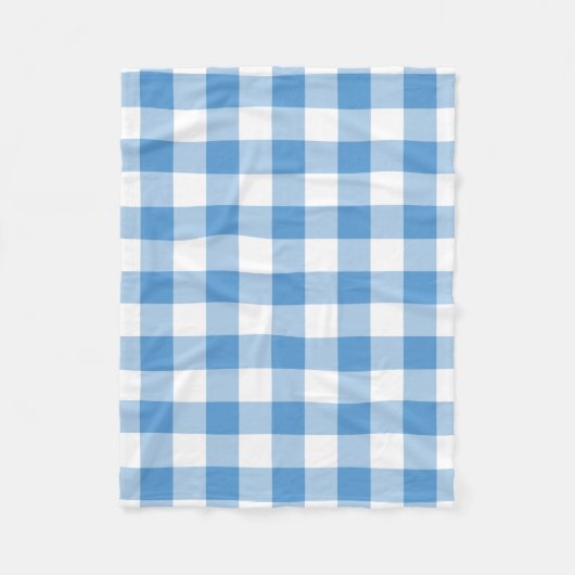 Light Blue en White Gingham Pattern Fleece Deken (Voorkant)