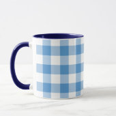 Light Blue en White Gingham Pattern Mok (Links)