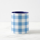 Light Blue en White Gingham Pattern Mok (Midden)