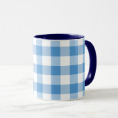 Light Blue en White Gingham Pattern Mok (Voorkant rechts)