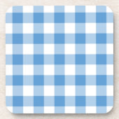 Light Blue en White Gingham Pattern Onderzetter (Voorkant)