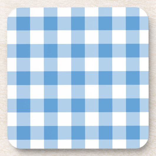 Light Blue en White Gingham Pattern Onderzetter (Voorkant)