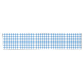 Light Blue en White Gingham Pattern Table Runner Korte Tafelloper (Horizontaal)