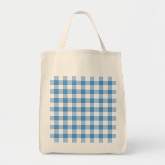 Light Blue en White Gingham Pattern Tote Bag (Voorkant)
