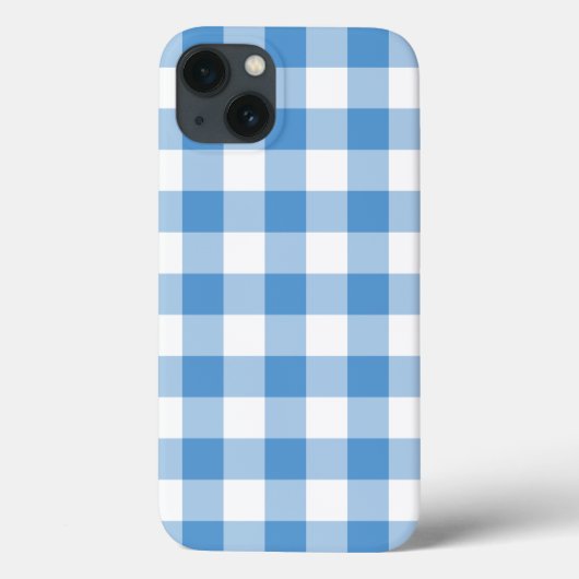 Light Blue en White Gingham Pset Case-Mate iPhone Case (Achterkant)