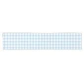 Light Blue en White Gingham Table Runner Korte Tafelloper (Horizontaal)